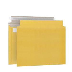 Quality Yellow Rigid Cardboard Envelopes Customized Document Mailing Envelope Lightweight For Express Delivery for sale