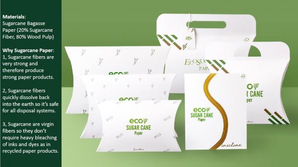 Custom Eco Bamboo Paper Bag Sugar Cane Paper Bag Eco Friendly Shopping Bag