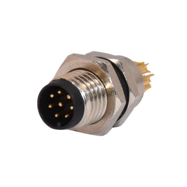 M8 Male 8pins Panel Mount Solder Waterproof IP67 Soldering Socket Mount Connector