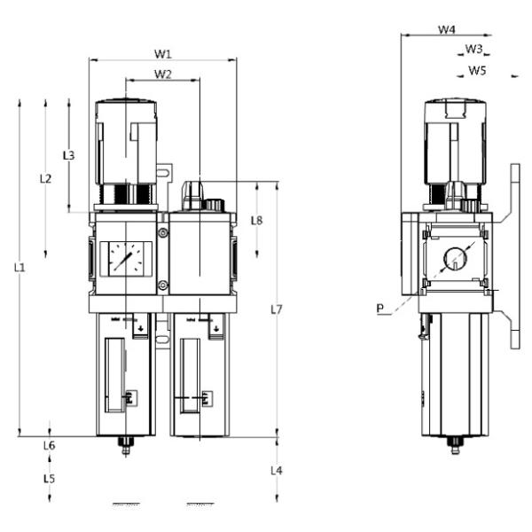 Modular Air Source Treatment Unit Air Filter / Air Regulator / Air Lubricator