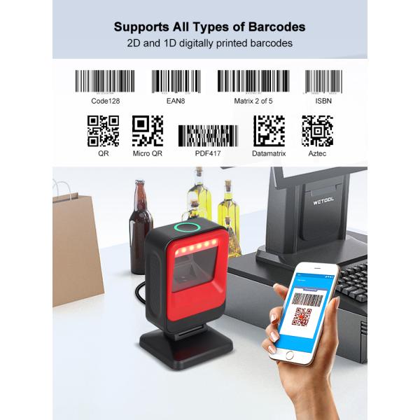 USB Interface 2D Barcode Scanner Hands-Free Scan Machine for Warehouse Use Stock Product