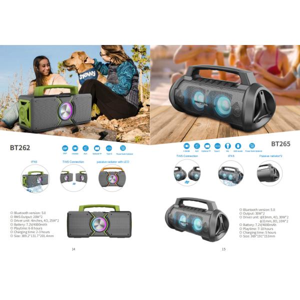 60W Waterproof IPX5 Bluetooth Wireless Speaker with TWS, DSP, TF Card, Equalizer & Subwoofer