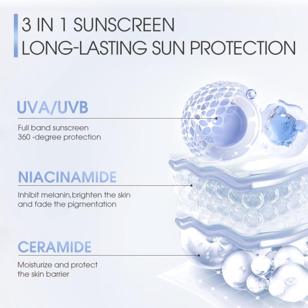 SKINEVER Mineral Water Light Serum Sunscreen Ultra-Light Non-Greasy Face Lotion Hydrating Brightening Sunblock Whitening Cream