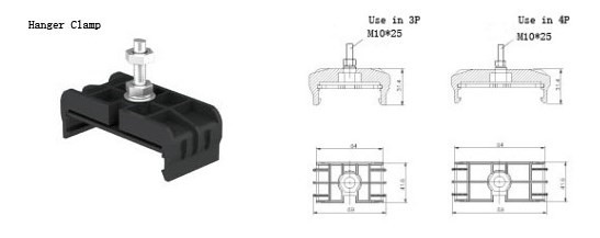 C Rail Cable Trolley 400a 200a Busbar Clamps Terminal Cable Hanger