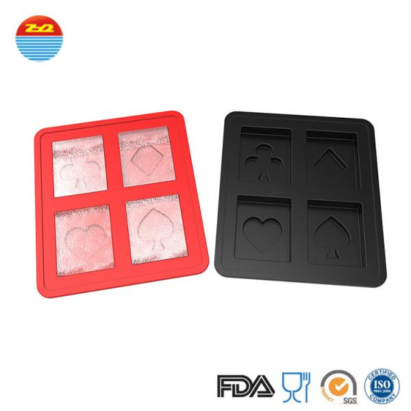 Buy 2019 Best Cool Easy Released Custom Bar Pub Saloon Fancy Playing Card Poker Shaped Silicone Ice Cube Tray For Cocktail at wholesale prices