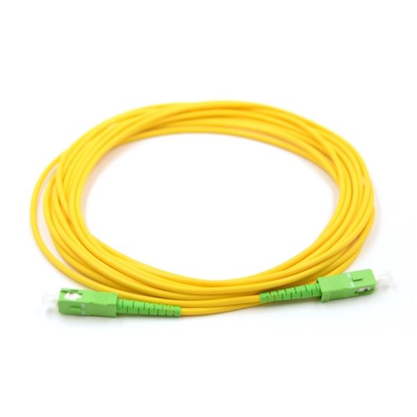 SC APC Fiber Optic Patch Cord 3.0mm PVC/Yellow SM Fiber Optic Jumper Cable