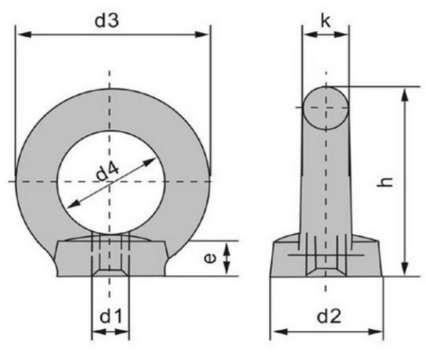 Carbon Steel Forged Eye Nut M6 To M100 Galvanized DIN 582 Eye Nut