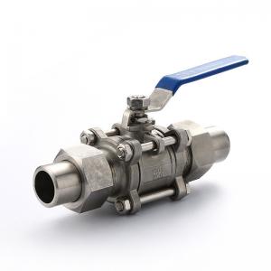 Quality Full Bore Function 304/316 Stainless Steel 3-Pieces Butt Welded Ball Valve with Union for sale