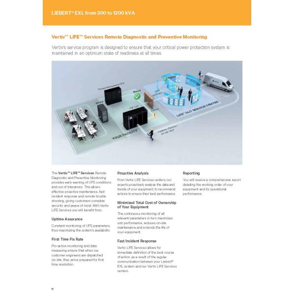 Output Power Factor 1 1000KVA 1200KVA Vertiv Liebert EXL UPS for Industrial Backup