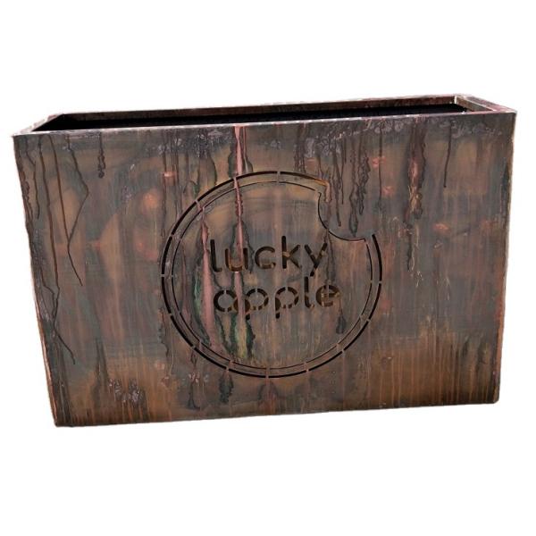 Rectangular corten steel planter flower pot with OEM logo