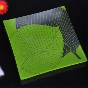 Quality simple glass leaf pattern square dish for sale