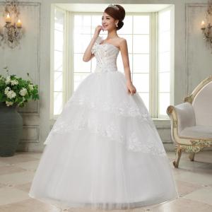 Quality Hot Sale High Waist Lace Bra Straps Of The Shoulder Flower Appliques Wedding Dress for sale