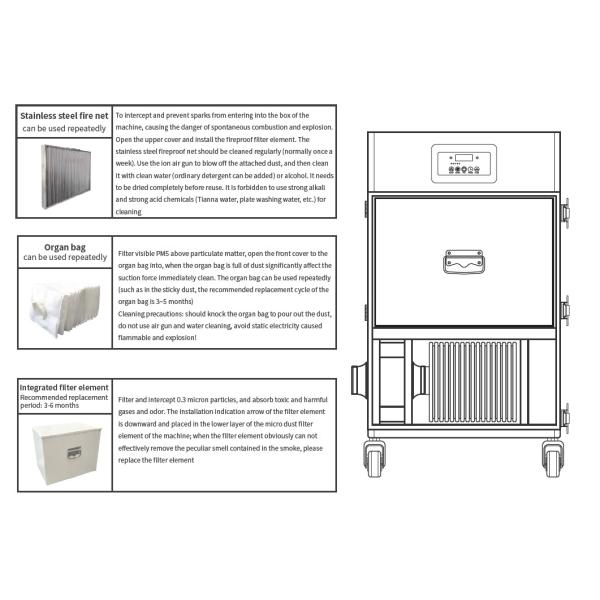450W Portable Dust Collector Machine with Microcomputer control