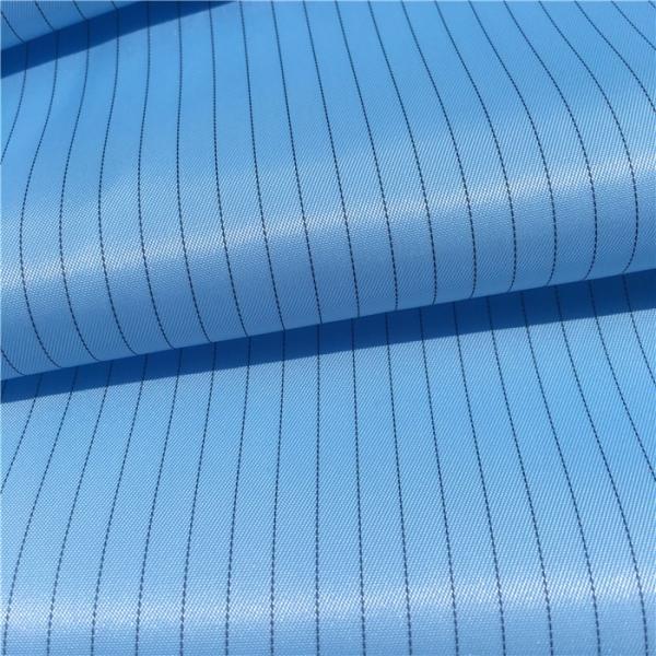 100D Polyester Twill Anti Static ESD Stripes Fabric for Clearing Room Overoll Material