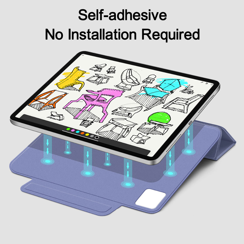 Strong Magnetic Tri-Fold Smart Case for iPad Double-Sided Leather Cover with Auto Wake Sleep Slim Protective Folio