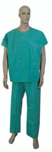 CE Long / Short Sleeves Disposable Scrub Suits Shirt + Pants Anti - Odour Single Use
