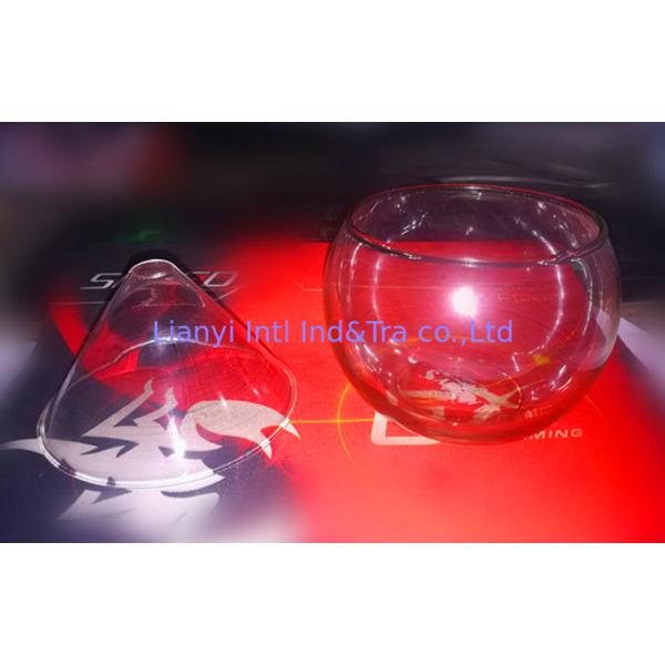 Kitchen Glass Caviar Server , Round Shaped Caviar Plate Plus Bowl For Ice