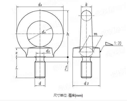 Drop Forged Din580 Eye Bolts Nuts M24 Galvanized Eye Hooks