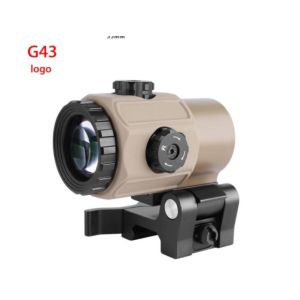 G43 Tactical 3x Magnifier Scope Sight With Switch Shift To Side QD Mount Tan