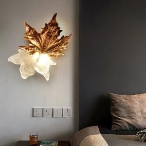 China Maple Leaf Contemporary Wall Sconces For Living Room ODM 220V on sale
