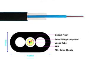 Quality FRP Mini Fiber Optic Armoured Cable Flat Drop Tube Lightning protect NO Loose for sale