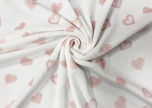 Quality 260GSM 	Polyester Velvet Fabric / Home Textile 92 Polyester 8 Spandex Pink Heart for sale