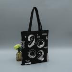 Natural Cotton Tote Messenger Canvas Shoulder Bag BLACK Recyclable