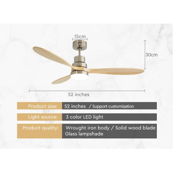 ceiling fan Decorative Modern RoHS Remote LED Ceiling Fan 52 Inch With Light Mulit Colors