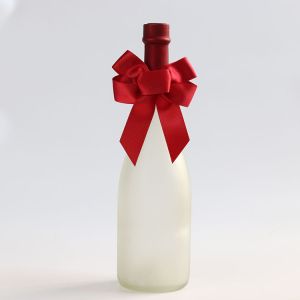 Brown Elastic Satin Ribbon Bows Gift Wrapping For Red Wine Bottle