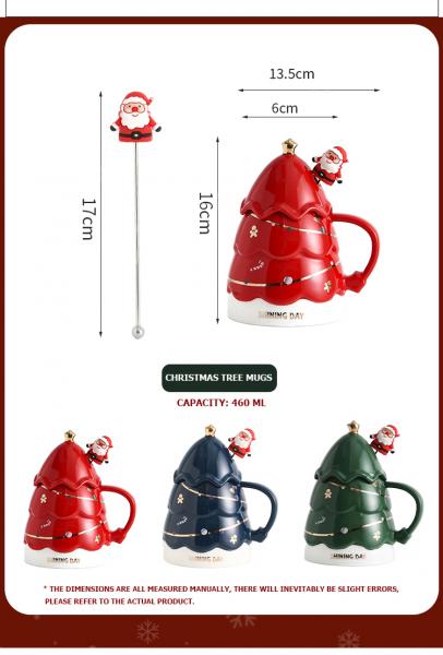 Christmas tree creative water sublimation cup ceramic mug coffee high-value couple sublimation cup