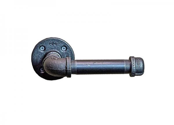 Buy Black Finished Industrial Pipe Toilet Paper Holder Robe Hook Electroplated at wholesale prices
