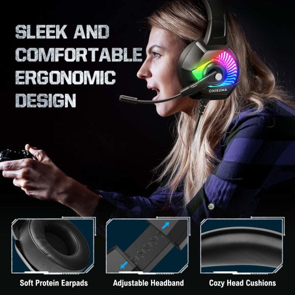 Noise Reducing 117dB 2.2m Onikuma K6 3.5 Mm Gaming Headset