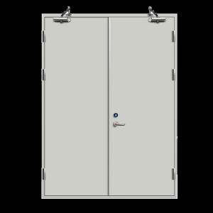 Quality Customized Sizes 40/45/55 mm Galvanized Steel Fire Rated Emergency Exit Metal Doors for sale