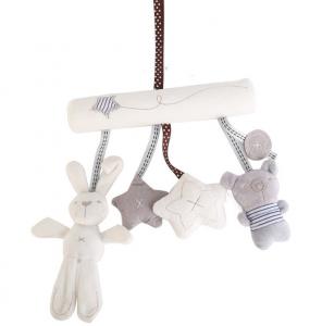 Quality Baby rabbit car hanging music bed around safety seat hanging piece plush toy baby toy lathe hanging for sale