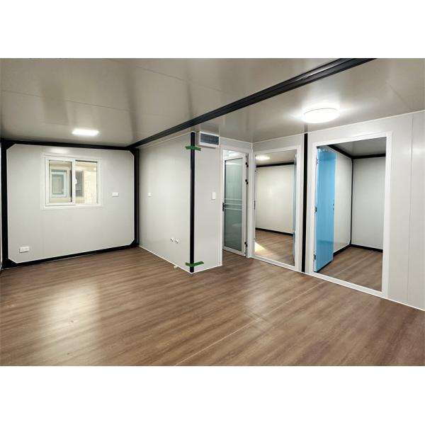 20ft brown expanded container house with glass curtain wall