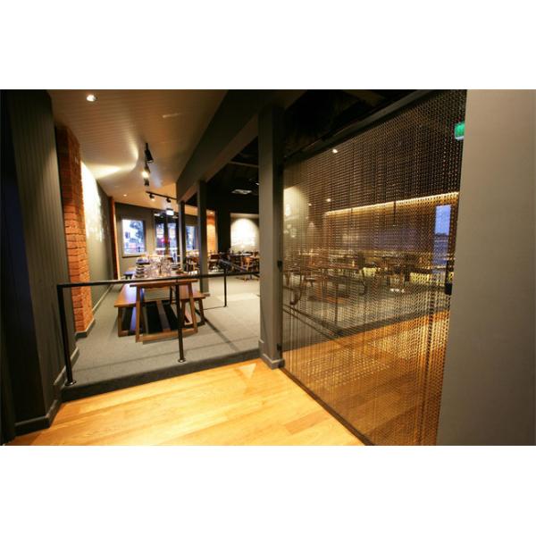 Anodized Aluminum Chain Link Door Curtain Screen For Staircase Divider