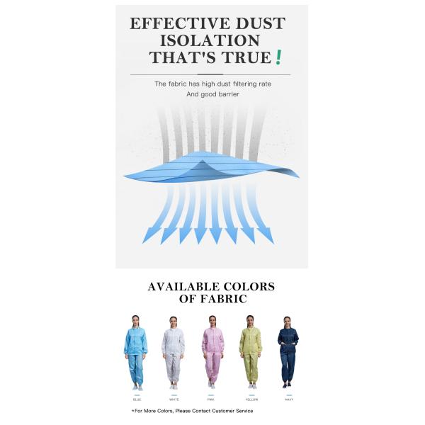 Reusable Work Food Industry Suit Safety Cleanroom Esd Antistatic Clothing