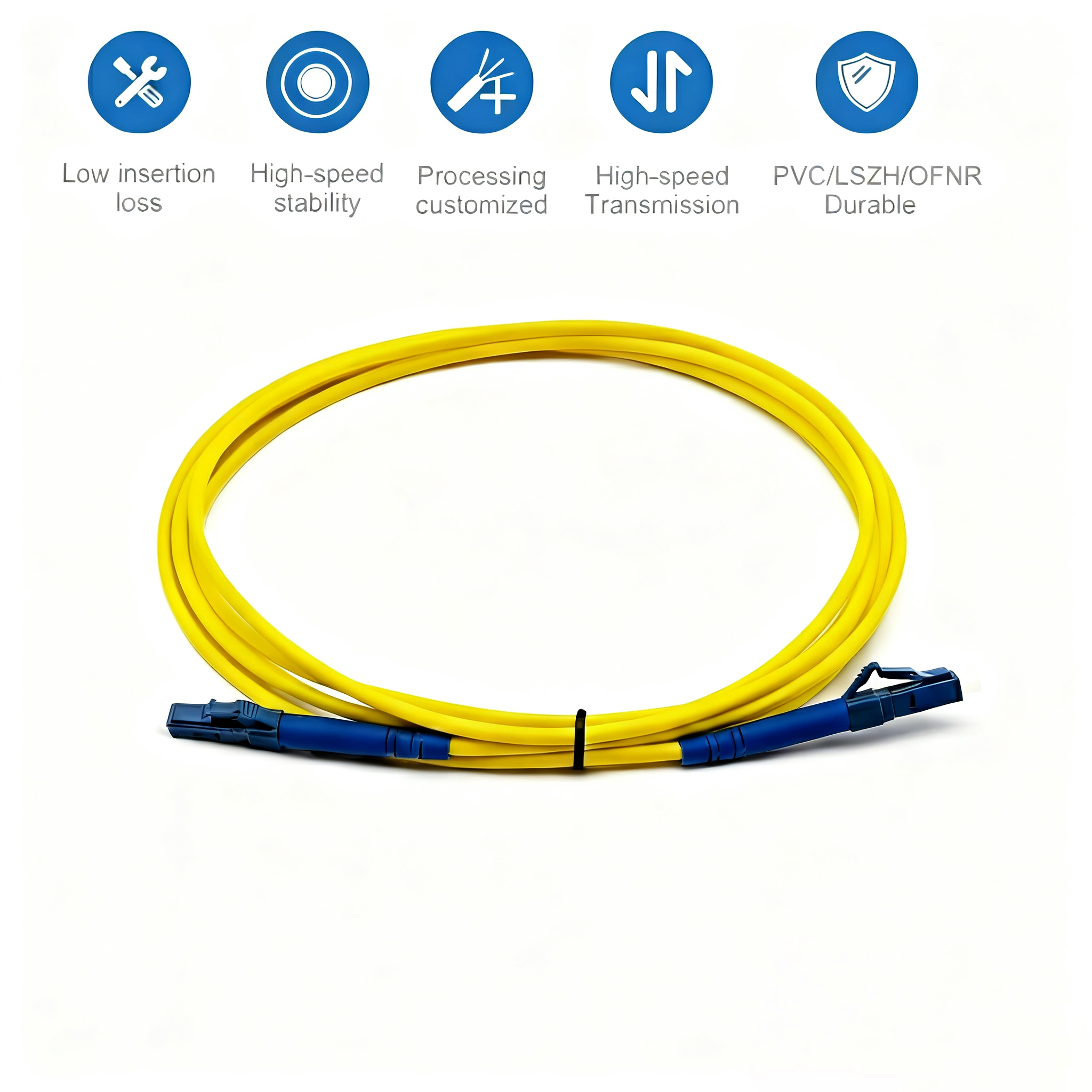 LC-LC Duplex Fiber Patch Cable Single Mode LC/UPC to LC/UPC Optical Fiber Patch Cord