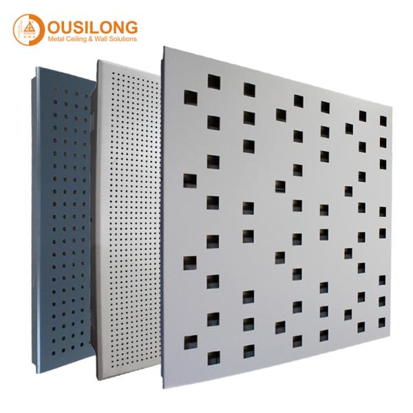 DIA 4.0 Powder Coating Metal Ceiling Tiles Durable Perforated Suspended Ceiling Panel