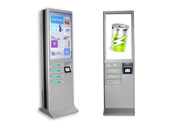 Remote Advertising Cell Phone Charging Stations With 6 Electric Lockers