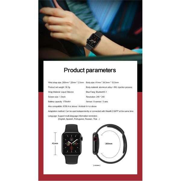 Fitness Watch Waterproof Pedometer Pacemaker ECG Body Temperature W58 PRO Thermometer Smartwatch