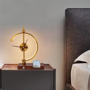 Quality LED Aluminium Glod Wireless Charger Decorative Wooden Table Lamp 324 X 120 X 410 for sale