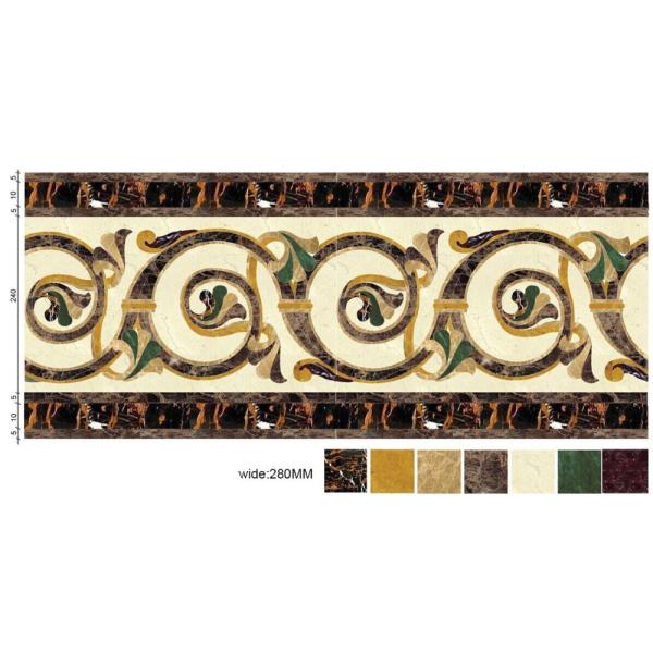Decorative Marble Floor Medallions Border Designs Customized Shape