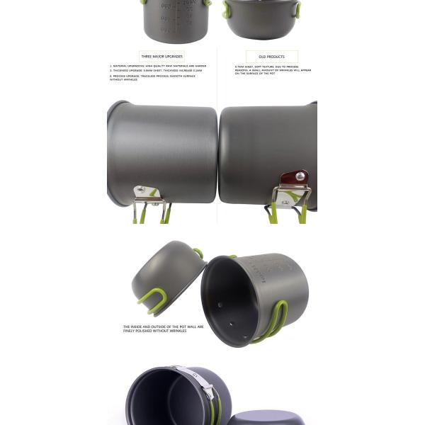 Titanium Outdoor Camping Pot And Pans Set 2PCS Camping Cookware