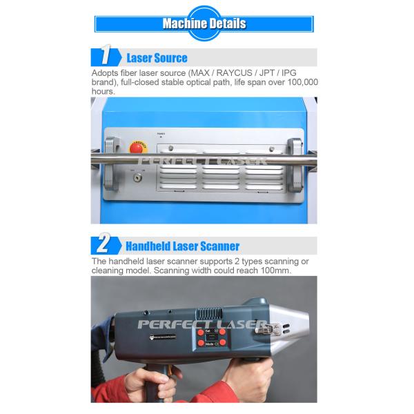 Air Cooled 550W Raycus 1064nm Laser Cleaning Machine For Metal