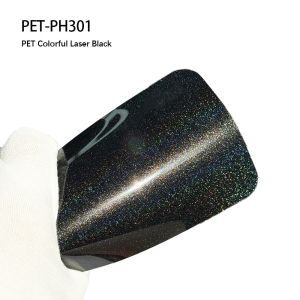 China PET-PH301 PET Colorful Laser Black Car Pvc Decorative Films 7.5mil on sale