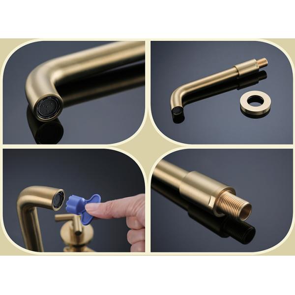 Gold 360 Rotate Wall Mounted 304 SUS Concealed Bath Shower Mixer