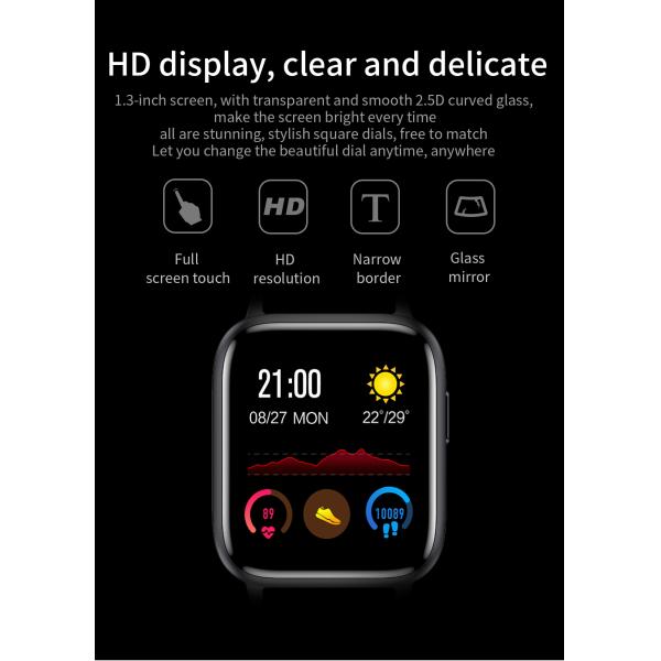 IP68 200mAh OLED Android 5.1 Bluetooth Smart Wrist Watch With Silicone Band