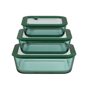 Modern and Stylish Teal Color Glass Container Made of High Borosilicate Glass