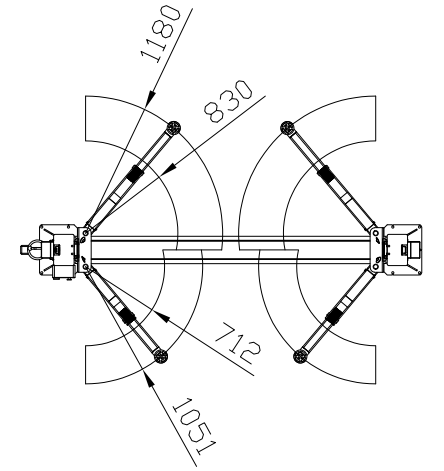 Two Post Vehicle Lift 2 Pole Car Lift 2590mm Double Side Lock Release
